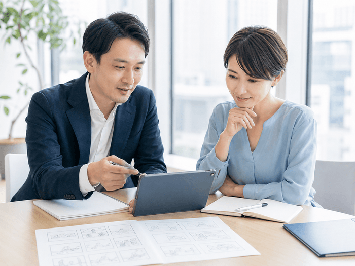 動画の目的と活用方法を相談する打ち合わせ